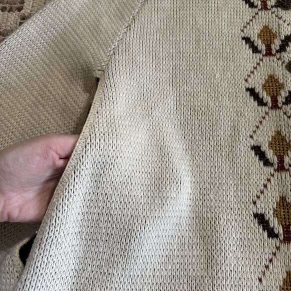 VTG 70's JC Penney Sweater Poncho Cape Women's Dutch Fall One Size Boho Academia - Picture 6 of 13